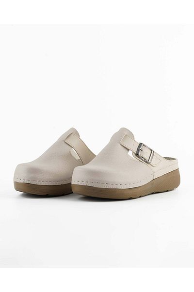 DR KLOMPA Γυναικείες Παντόφλες MS873 Μπεζ Fanetta Orthopedic Sabo Slippers