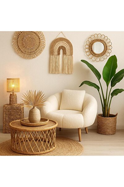 KOKİ DESİGN Lida Çay Seti Tekli Koltuk Berjer Wellsoft Beyaz (SALON,BALKON,OFİS)dolgulu Kırlent Hediyeli