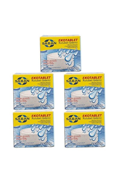 Saban 5 Adet 2x250 gr Nem Alıcı Rutubet Giderici Yedek Tablet Natural