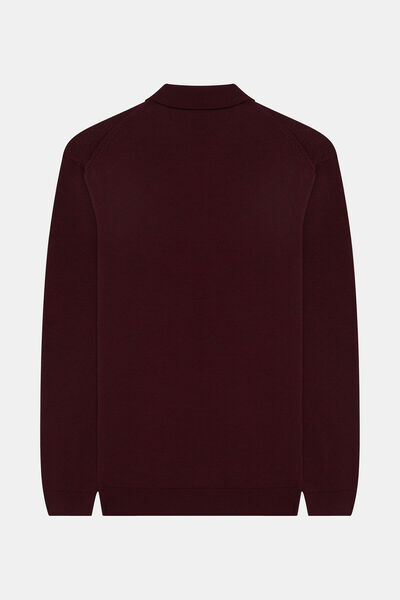W Collection BURGUNDY POLO NECK LONG SLEEVE SWEATER