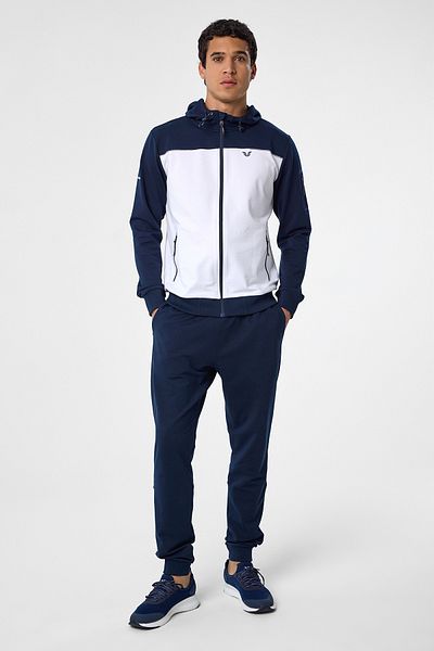 bilcee Men's White Hooded Elastic Leg Tracksuit 0785