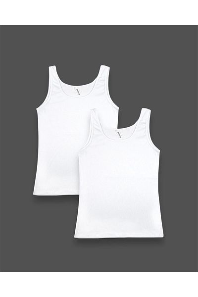 Erdenay Tekstil Thin Corded Thick Strap Cotton Women's Tank Top