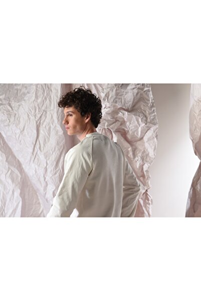 PROLET Ανδρικό φούτερ με βάφλα με λεπτομέρεια από γκαμπαρντίνα