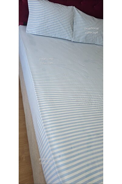 pınarhome collectıon Line Woven Fabric - Fitted Sheet and Pillowcase with Cover (Earthquake Sectional)