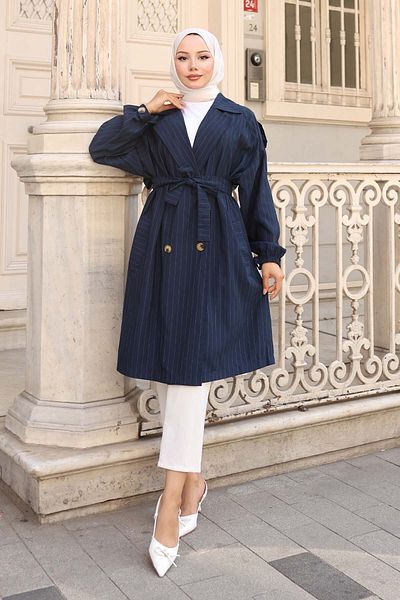 benguen 61673 Ριγέ καμπαρντίνα Navy Blue