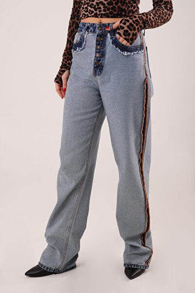Hipo Trend Ters Dikiş Ters Model Mavi Jean Pantolon