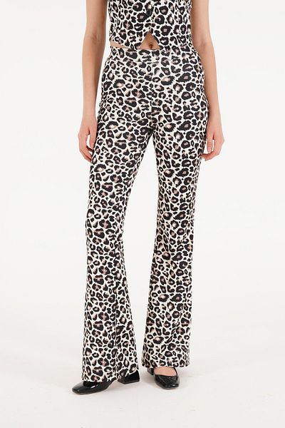 Hipo Trend High Waist Leopard Print Trousers