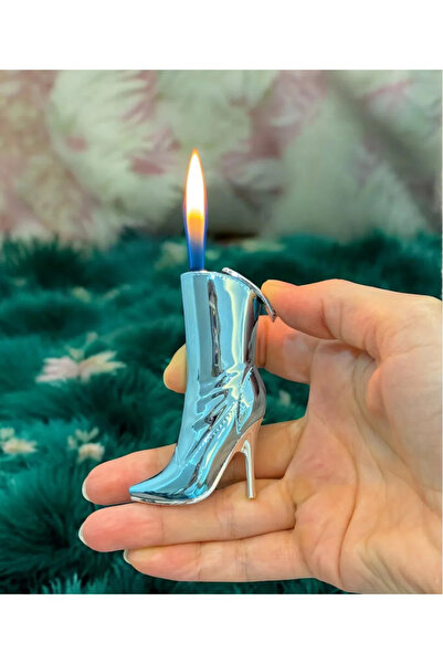 İNDİRİM CENTER Yeni  Sıradışı Topuklu Çizme Görünümlü Kadınlara Özel Çakmak