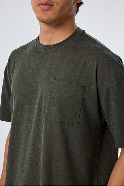 bilcee Men's Khaki Oversize Pocket T-Shirt 4582
