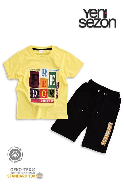TRİLİYA Triliya Cotton Unisex Children's Capri Set (with Pocket & Lanyard, 3-12 Years)