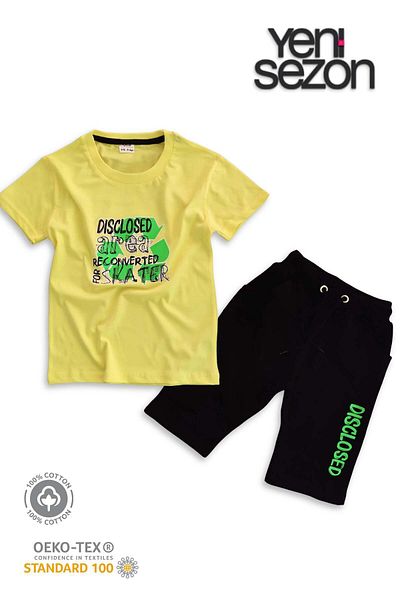 TRİLİYA Triliya Cotton Unisex Children's Capri Set (with Pocket & Lanyard, 3-12 Years)