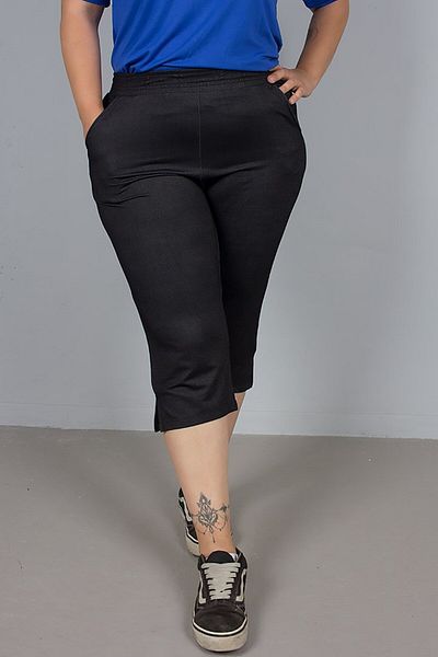 Truva XXL All Day with You! Large Size Denim Look Combed Cotton Capri