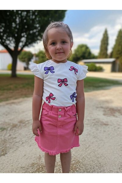 META MODA Children's Skirt T-Shirt Set - Girls' Summer Trend