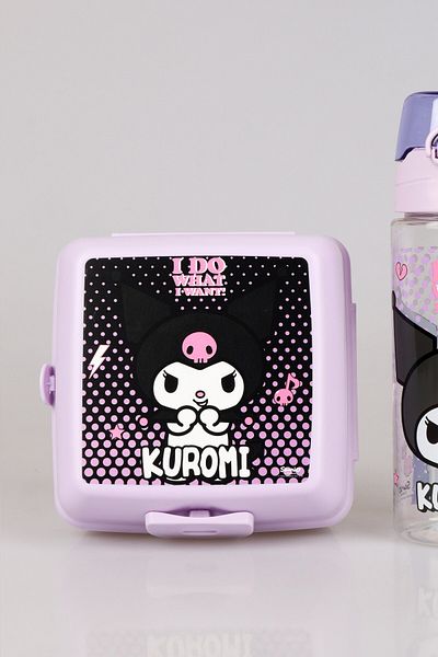 kuromi زجاجة مياه تريتان مرخصة للموسم الجديد سعة 500 مل ووعاء تغذية مكون من طبقتين "Wet Wipes HE"