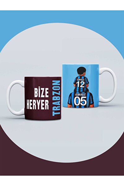 Gen Promosyon Bize Her Yer Trabzon Seramik Kupa Kişiye Özel İsimli ve Numaral...