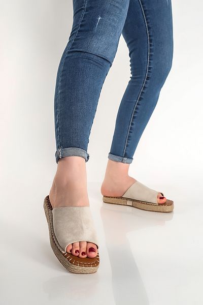 Limeo Straw Heeled Simple Flat Single Strip Women's Daily Slippers Sandals