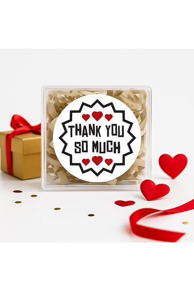 reprodesign Thank You So Much Printed 4 Cm Round Sticker 24 Pieces