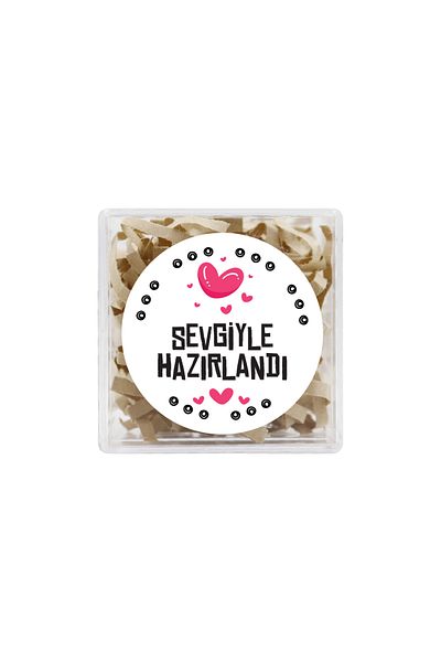reprodesign Crafted with Love Printed 4 Cm Round Sticker 24 Pieces