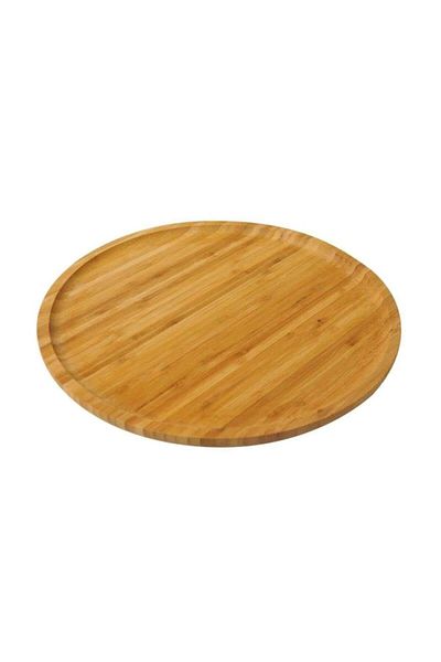 Zuzu Bamboo 360 Degree Rotating Luxury Serving Presentation Plate, Pizza and Cheese Presentation Board 28 cm