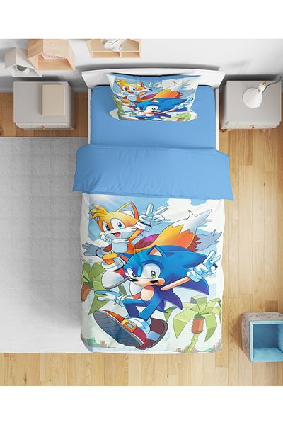 Erays Home Set cuvertură de pilota pentru băiat unic Sonic 3d