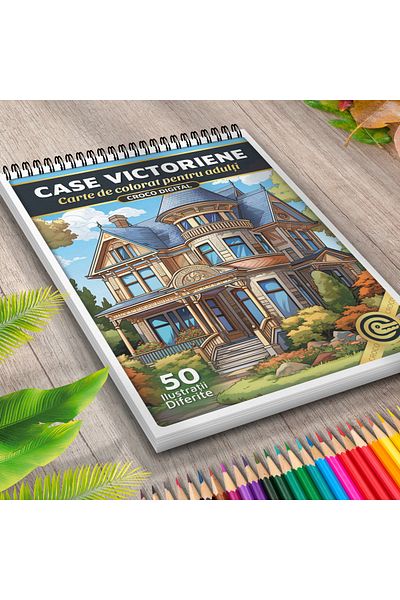 OEM Adult Coloring Book, Victorian Houses, 50 Antistress Illustrations for Relaxation