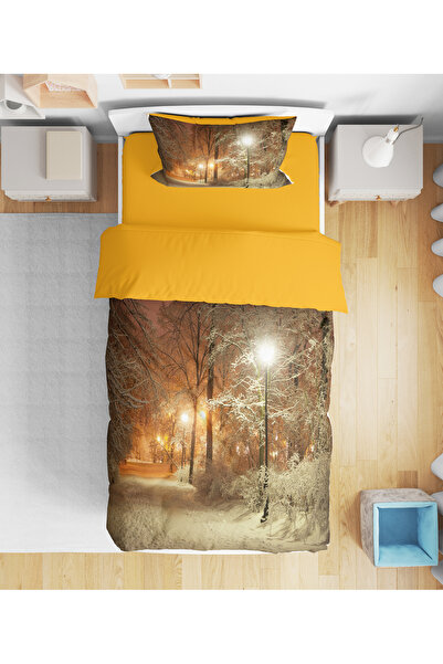 Erays Home Sneg Zima Drvo 3d Štampano Jednokrevetno Set posteljine