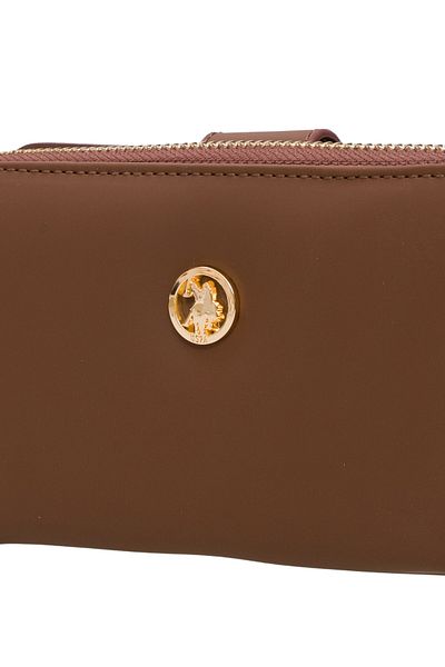 U.S. Polo Assn. Светлокафява дамска чанта-клъч Usc24805