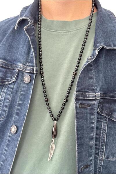 CRAZY TAKI TASARIM 6 Mm Hakiki Oniks & 8 Mm Dumanlı Kuvars (SMOKY QUARTZ) Doğ...