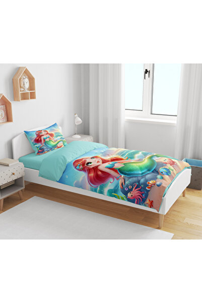 Erays Home Mermaid Mermaid 3D Digital Printed Μονό Κοριτσίστικο Σετ Κρεβατιού
