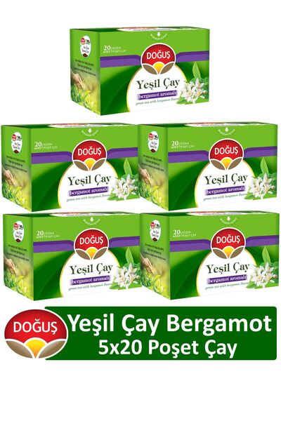 Doğuş Bergamotlu Yeşil Çay 5 Adet 20'li