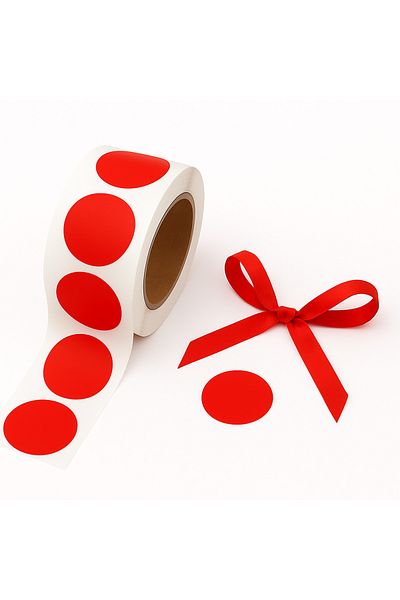 reprodesign Red Colored 3 cm Adhesive Dot Label 20 Pieces