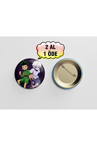 Akumastik Hunter x Hunter Gon ve Killua hxh 44m İğneli Buton Rozet - Anime