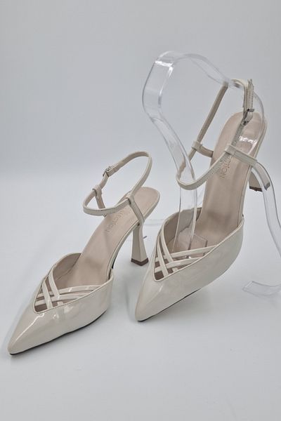 Odie Collection Women's Stylish Daily Patent Leather Pointed Toe Low-Cut Ankle Strap Stiletto