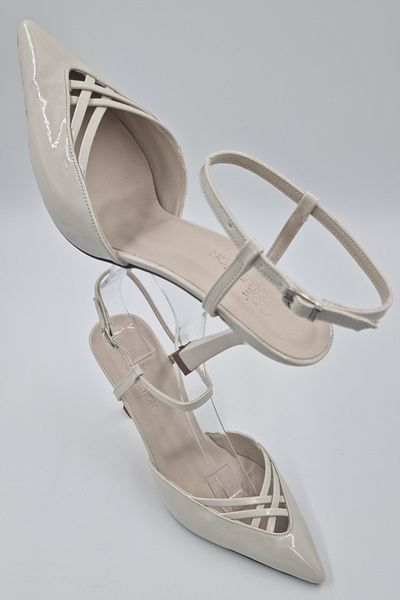 Odie Collection Women's Stylish Daily Patent Leather Pointed Toe Low-Cut Ankle Strap Stiletto