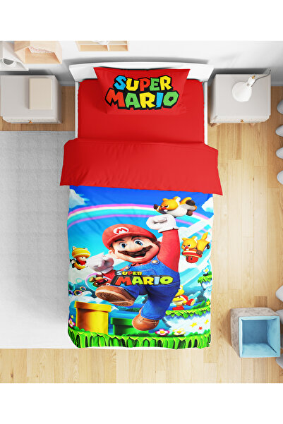 Erays Home Комплект завивки за едно момче с 3D принтиране на Super Mario без чаршафи