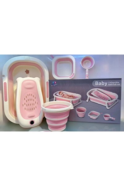 Un حوض استحمام للأطفال من 5 قطع مضاد للانزلاق قابل للطي