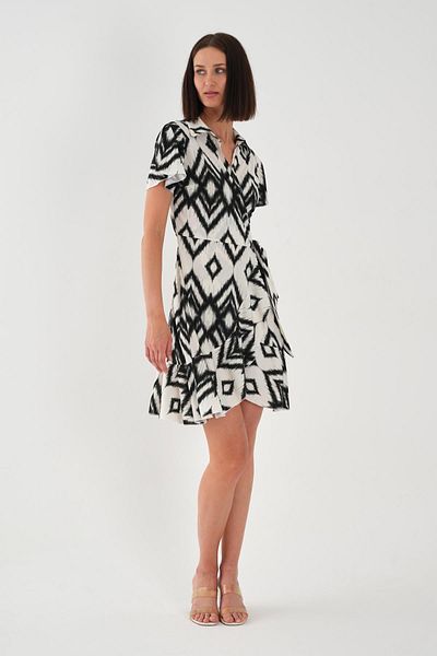 ALEXANDERGARDI Collar Detailed Belted Flounce Dress