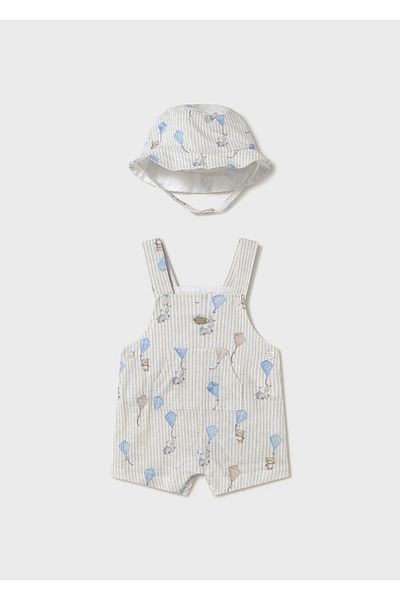 MAYORAL Baby Boy Printed Hat Jumpsuit Blue 1601