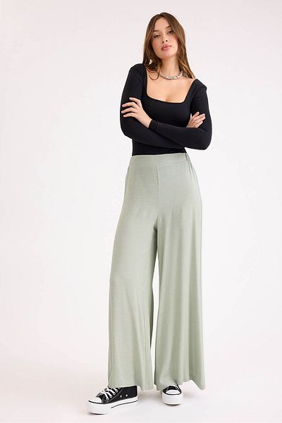 Vitrin Viscose Linen Casual Trousers with Elastic Back