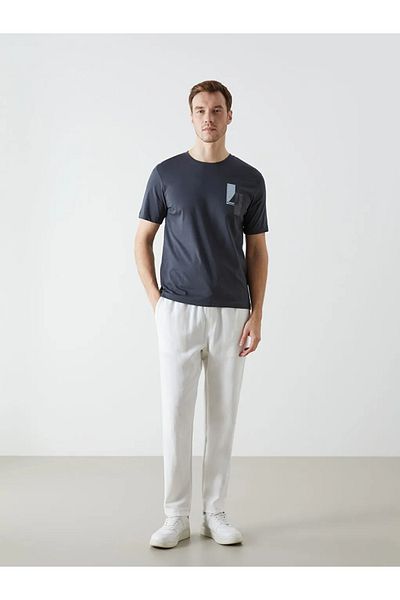 LC Waikiki Ανδρικό μπλουζάκι LCWAIKIKI Classic Crew με λαιμόκοψη κοντό μανίκι με στάμπα χτενισμένο βαμβακερό ανδρικό μπλουζάκι