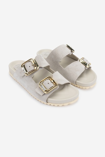 Valmenti Γυναικείες φλατ παντόφλες από γνήσιο δέρμα