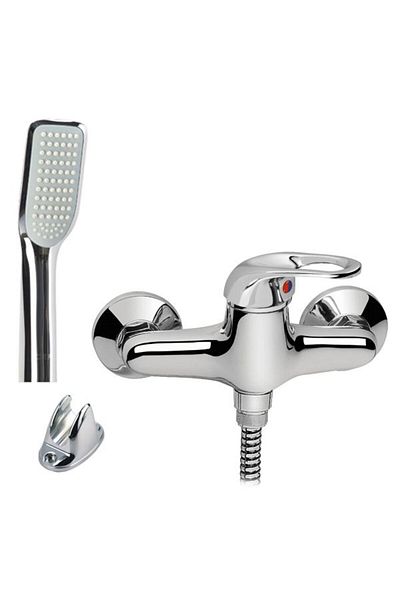 Italbox Shower mixer set with rectangular shower head and hose