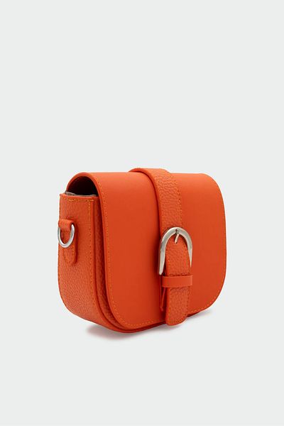 LAMİNTA Sisel Orange Belt Detailed Mini Women's Crossbody Bag