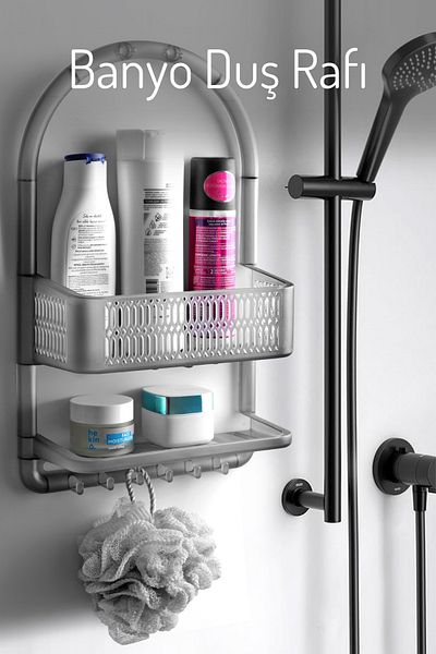 Nandy Home Οργανωτής ραφιών μπάνιου πολλαπλών ματιών με κρεμάστρα τοίχου