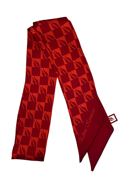 EDİRNE KIRMIZISI Dar Fular Lale Dama 6x110 cm