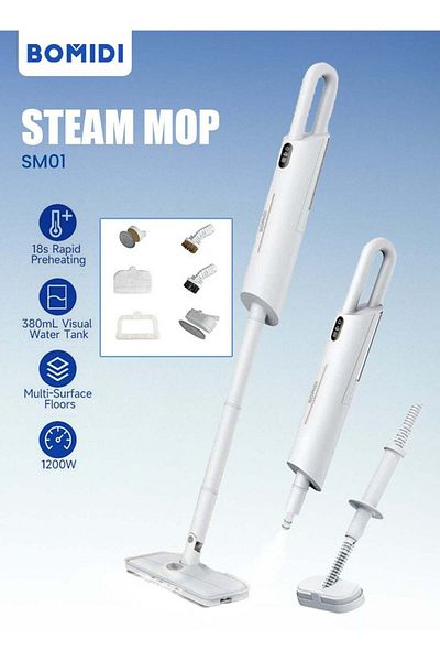 BOMIDI 1200W High-Power Steam Mop for Multi-Surface Floors