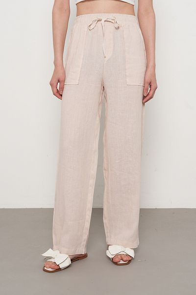 Orfeo Negro Women's 100% Linen Pocket Detail Blouse Pants