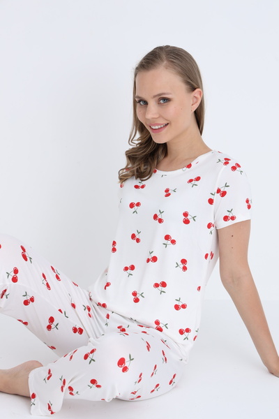 STELLAPİNK Kadın Likralı Pijama Takımı