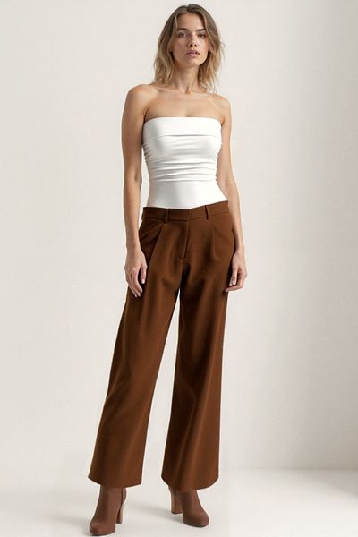 Vitrin Palazzo Trousers with Collet Detail