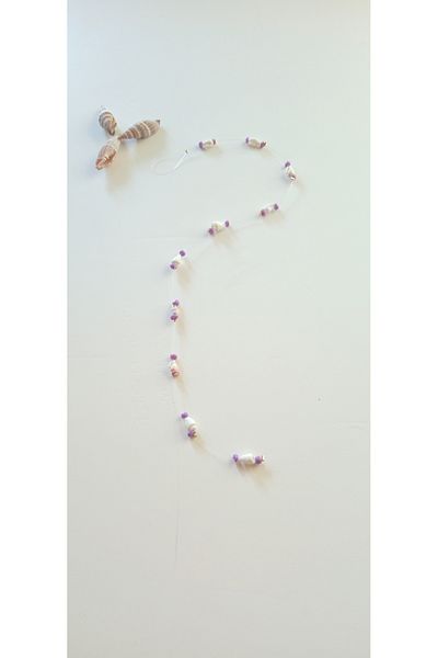 tutu tasarım alaçatı Hair Bead Purple Bead and Sea Shell Model